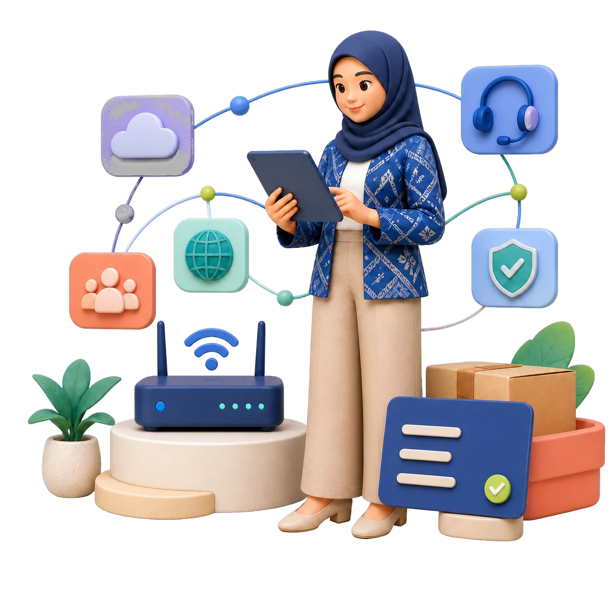 Tim sedang membahas kebutuhan perangkat dan jaringan kantor